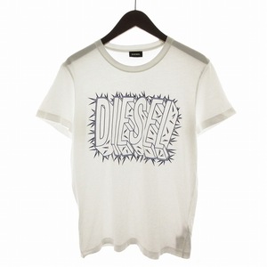 ディーゼル DIESEL Tシャツ カットソー 半袖 ロゴプリント M 白 ホワイト /NQ メンズ