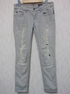 AJ アルマーニジーンズ ARMANI JEANS ダメージ加工 デニムパンツ グレー系 28 yg2947