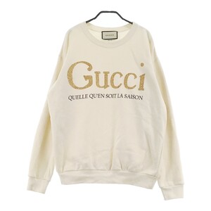 GUCCI グッチ 617964 XJCK5 スウェットトレーナー ロゴプリント ホワイト系 S [240101088193] メンズ