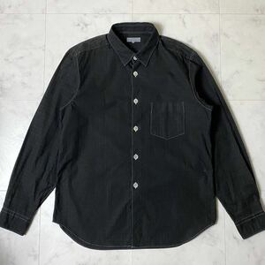 COMME des GARCONS HOMME コムデギャルソン オム AD2003 ステッチデザイン シャドーチェック ドット 長袖 シャツ Mサイズ ブラック 黒