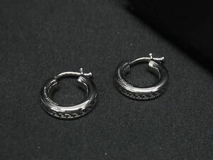 1円 ■美品■ VERSACE ヴェルサーチ グレカ ピアス アクセサリー レディース メンズ シルバー系 FD1849