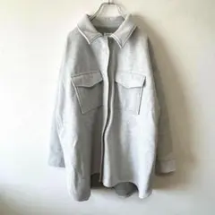 【アンナルナ】　ジャケット　コート　ボタン留　ドロップショルダー　グレー　XL