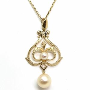 MIKIMOTO(ミキモト)◆K14 アコヤ本真珠ネックレス◆A 約4.1g約44.0cm パール pearl necklace jewelry ジュエリー EB6/EB7
