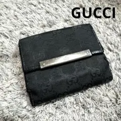 ※状態考慮※GUCCI 折り財布 GG キャンバス ブラック ユニセックス