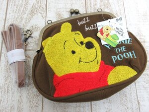 ディズニー くまのプーさん がま口さがら刺繍ショルダーバッグ WINNIE THE POOH