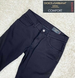 【高年式モデル★】サイズ46 美品 DOLCE&GABBANA スリムストレッチパンツ/黒◆ポケットロゴタグ付き☆ドルチェアンドガッバーナ (9)