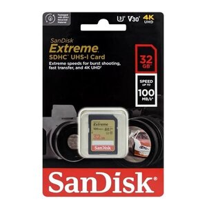 新品 SanDisk Extreme SDカード SDHC 32GB クラス10 UHS-I 100MB/s SDSDXVT-032G-GNCIN