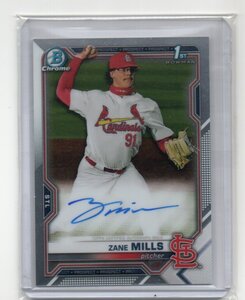 2021 Bowman Draft Baseball [ZANE MILLS] 1st bowman Autograph (直筆サイン)Card MLB RC ST.LUIS CARDINALS