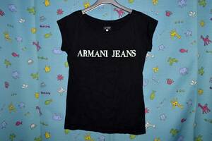 ＡＲＭＡＮＩ　ＪＥＡＮＳ　ＡＪ　アルマーニ　ジーンズ・　イタリー製　半袖Ｔシャツ　黒系色　サイズ：３８（中古）