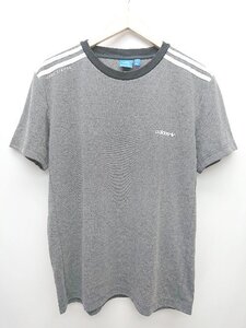 ◇ adidas アディダス 三つ葉 トレフォイル 半袖 Tシャツ カットソー サイズM ダークグレー系 メンズ P