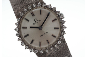 【訳アリ】OMEGA オメガ Geneve ジュネーブ アンティークダイヤベゼル 511.457 手巻き レディースウォッチ 腕時計 ブレスカット