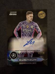 2023-24 Topps Stadium Club Chrome Soccer Ederson Auto Black Members Only /10