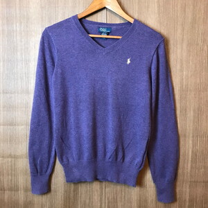 《キッズ》Polo by Ralph Lauren ポロ ラルフローレン Vネック ニット セーター サイズ L 16/18 古着 k24110164