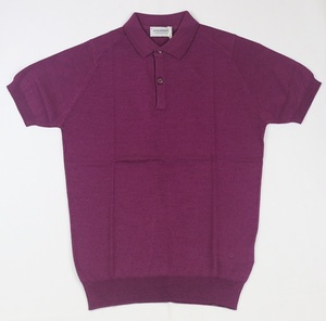 新品 John Smedley　ジョンスメドレー 最高級シーアイランドコットン・メリノウール　 Sサイズ ポロシャツ ROYAL PURPLE