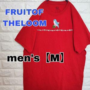 A554【FRUITOF THELOOM】半袖Tシャツ【メンズM】レッド