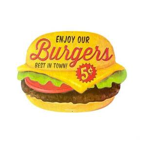 エンボス 看板 ビッグ TINサイン BURGER ハンバーガー BIG TIN SIGN アメリカン雑貨