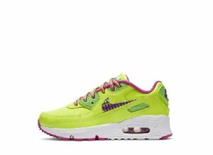 Nike PS Air Max 90 Leather "Volt/Fire Pink" 18cm CW5797-700