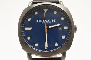 コーチ デイト ラウンド 青文字盤 クォーツ メンズ 腕時計 COACH