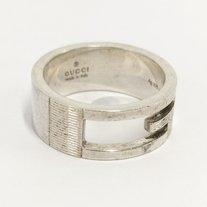 【中古】GUCCI ブランデッドレギュラーG リング 指輪 SV925 シルバー 表記サイズ 15