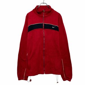 NIKE フリース ジャケット ナイキ XL~ ブラック ロゴ フルジップ アウトドア 古着卸 アメリカ仕入 a609-5044