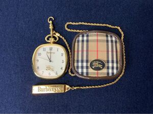 バーバリー Burberry 懐中時計 チェック柄 ケース付き 4631-E66092 動作未確認 現状品 HI112205