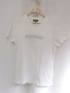 A.P.C. アーペーセー Ｔシャツ カットソー コットン　プリント　穴・汚れ有り Sサイズ ホワイト メンズ 1209000004233