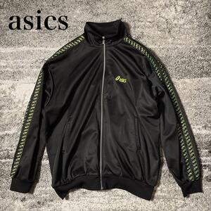 asics トラックジャケット ロゴ ライン 大きいサイズ 4L-5L? 90s 00s アシックス