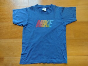 NIKE　ナイキ　グラデーション・ロゴ　T-shirt　青　USA製　古着　XS相当