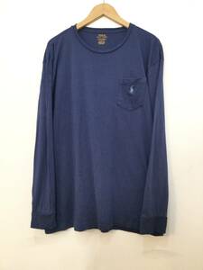 POLO RALPH LAUREN ポロ ラルフローレン コットン長袖Tシャツ ロンT 胸ロゴ メンズL 良品 