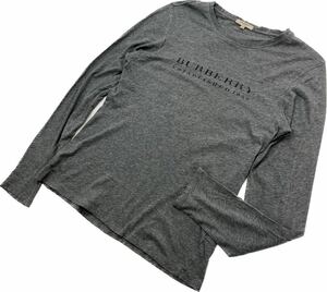 BURBERRY LONDON ☆ ロゴ プリント 長袖 Tシャツ カットソー グレー S スタイリッシュ 大人カジュアル 定番 人気 バーバリー ■S2626