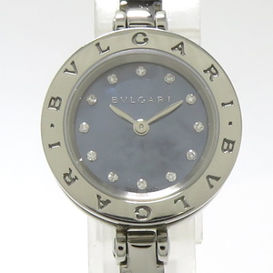 【中古】BVLGARI B-ZERO1 レディース 腕時計 ステンレススチール 12P クオーツ ブルーシェル文字盤 BZ23S