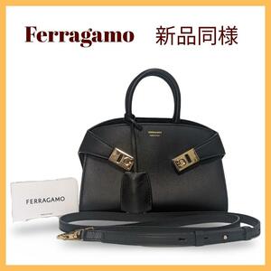 【新品同様】定価28万Ferragamoフェラガモ　HUGミニ　2way　黒