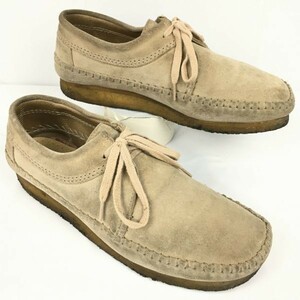 Clarks/クラークス　クレープソール/スウェードブーツ　ローカット　ベージュブラウン　サイズ7G/25.5程度　管NO.ZA-405