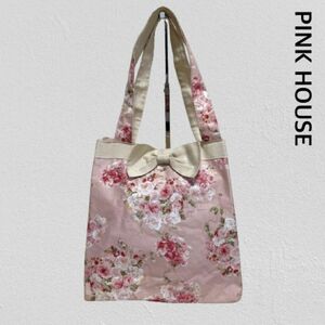 PINK HOUSE　花柄　バラ　トートバッグ　ハンドバッグ　ピンクハウス