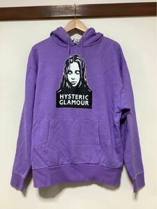 ゆ1494 HYSTERIC GLAMOUR x-girl ヒステリックグラマー エックスガール コラボ スウェットパーカー Hoodie フーディ パープル M 裏パイル