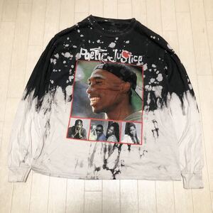 15 Poetic Justice 2PAC ツーパック ポエティックジャスティス プリント Tシャツ ロンT M/L ブラック メンズ 