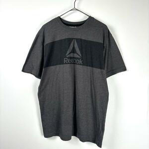 古着 Reebok Tシャツ センターロゴ バイカラー テック グレー M