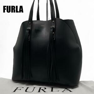 【極美品】FURLA　オーロララージ トートバッグ タッセル フリンジ 　A4