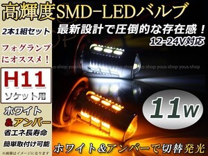 定形外 オデッセイ RB3 4 11W デイライト フォグランプ マルチ ウィンカー 切替 アンバー 白 LEDバルブ H11