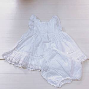 YH0591 GAP bbaby ギャップベイビー 女の子 子供服 ベビー服 セットアップ 6~12month baby レース フリル ホワイト コットン100％