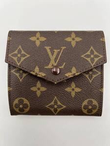 １円〜　LOUIS VUITTON ポルトモネビエ　モノグラム　ブラウン　レザー　モノグラム 折財布 ヴィンテージ/アンティーク モノグラム