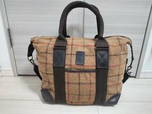 ★スコットランド製　Glenalmond　グレンアーモンド　ボストンバッグ　★HARRIS TWEED　ハリスツイード使用　★ハンドメイド