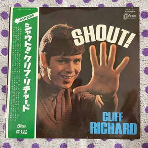 【希少 帯付 赤盤 ペラジャケ LP】即決 中古【CLIFF RICHARD WITH THE SHADOWS SHOUT! シャウト】OP8197 クリフリチャード