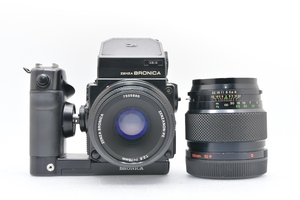 ZENZA BRONICA ETR Si + ZENZANON-PE 75mm F2.8 + MC 150mm F4 ゼンザブロニカ 中判フィルムカメラ ■31606