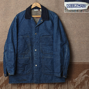 濃紺 雰囲気◎ 【DUBBLE WARE】 60s Denim Chore Jacket / 60年代 ダブルウェア カバーオール デニム ワーク ジャケット ビンテージ 50s70s