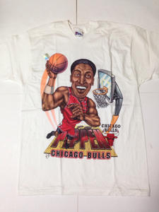 新品:デッドストック■BULLS ブルズ PIPPEN ピッペン USA製 Tシャツ 90s NBA PROPLAYER プロプレイヤー 33 VINTAGE ビンテージ