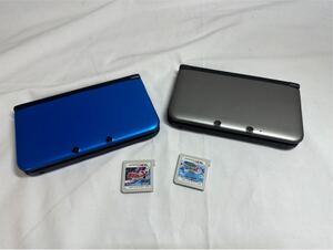 【#kk】【動作○】【3DSLL2台セット】 【ソフト2個付き】3DSLL Nintendo シルバー　ブラック　ブルー　 ニンテンドー3DSLL 任天堂