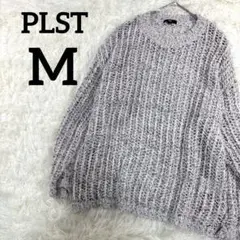 PLST レディース ニット セーター 長袖 透かし編み 秋冬 M トップス