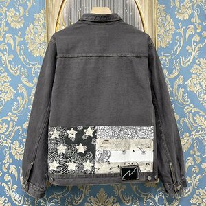 逸品 VISVIM ビズビム ICT SS 101 JKT DAMA GED STARS デニム ジャケット 古布 アメリカ国旗 バンダナ 中村ヒロキ 0218905006005 サイズ4