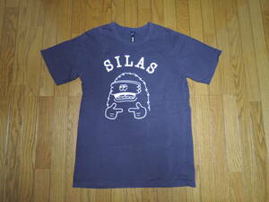 SILAS サイラス Tシャツ S 紺系 キャラクターロゴ LOGO カットソー